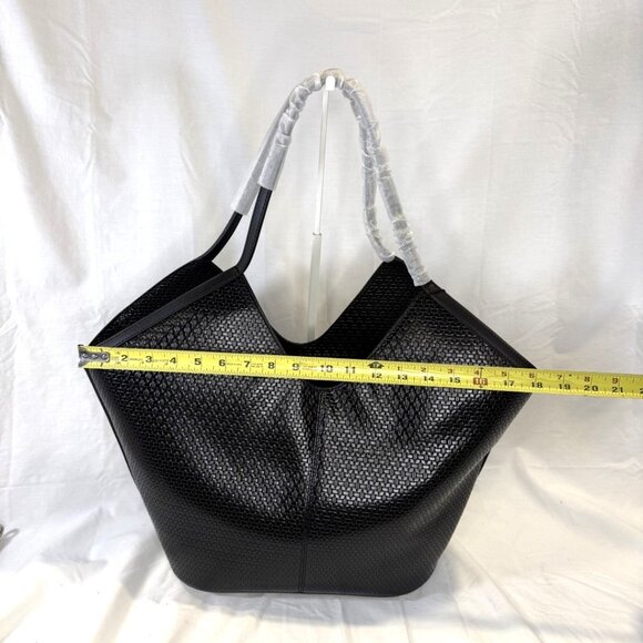 Steve Madden, Embossed Woven X-Large Tote Bag, Black, w/Colorful Bag Charms, NWT - Picture 10 of 16